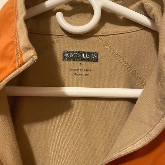 Athleta Fleece Lined Long Sleeve Pullover - Size Small - Burnt Orange - Picture 2 of 5